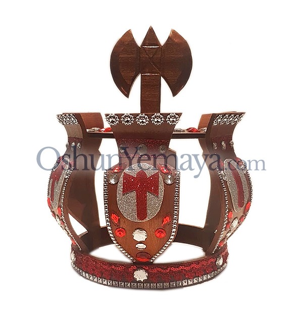 Corona de madera decorada para Shango